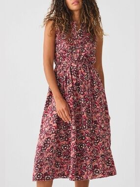 Faherty Isha Midi Dress In Rose Desert Bloom S